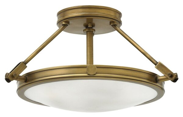 HK-COLLIER-SF-S Collier Small Semi-Flush Ceiling Light In Heritage Brass, Diameter 231mm