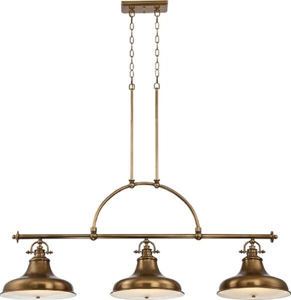 QZ-EMERY3P-WS Emery 3 Light Island chandelier In Weathered Brass