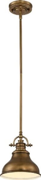 QZ/EMERY/P/S WS Emery Mini Ceiling Pendant Light In Weathered Brass