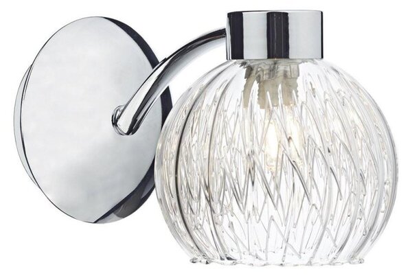 Dar YAS0750 Yasmin 1 Light Wall Light In Polished Chrome