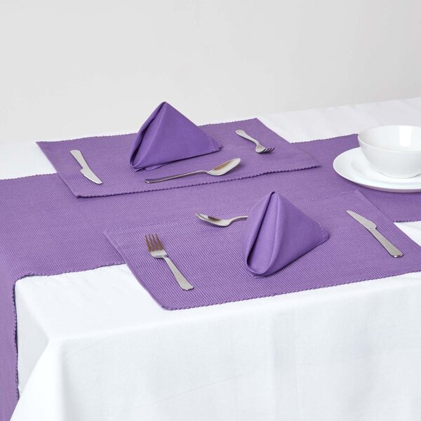 Homescapes Cotton Plain Purple Pack of 2 Placemats