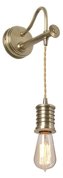 DOUILLE1 AB Douille 1 Light Wall Light With Cord In Aged Brass (Fitting Only)