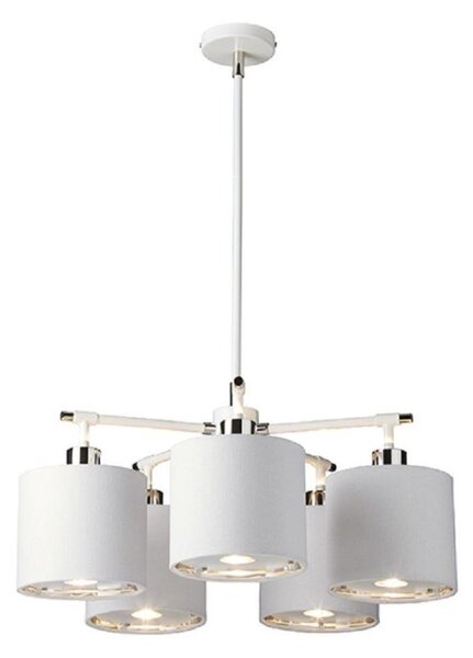 BALANCE5 WPN Balance 5 Light Chandelier In White and Polished Nickel