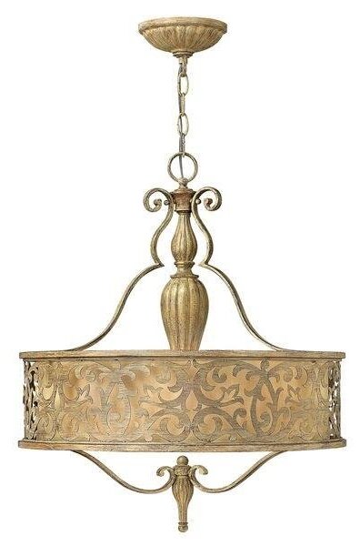 HK/CARABEL/P/B Carabel 3 Light Champagne Ceiling Pendant Chandelier