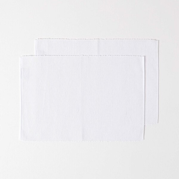 Homescapes Cotton Plain White Pack of 2 Placemats