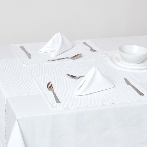 Homescapes Cotton Plain White Pack of 2 Placemats