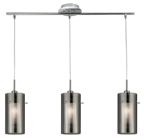 Searchlight 3303-3SM Duo 2 Bar 3 Light Ceiling Pendant with Cylinder Shades