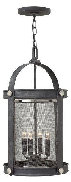 HK/HOLDEN4 DZ Holden 4 Light Aged Zinc Lantern Pendant Chandelier