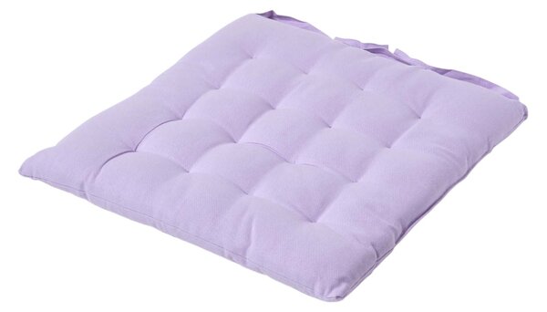 Mauve Plain Seat Pad with Button Straps 100% Cotton 40 x 40 cm