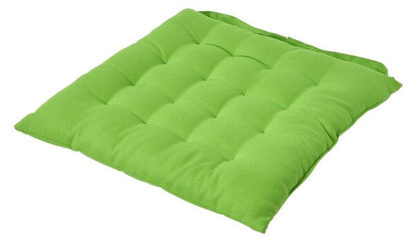 Lime Green Plain Seat Pad with Button Straps 100% Cotton 40 x 40 cm