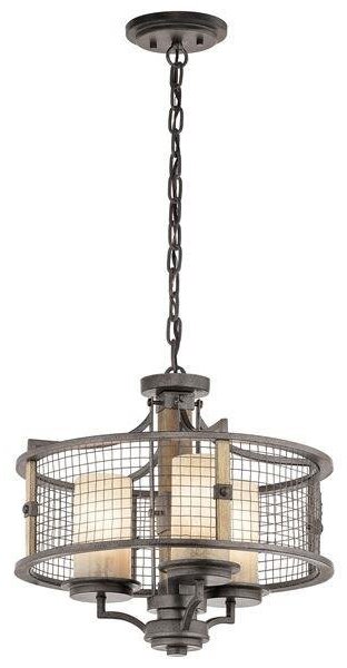 KL/AHRENDALE3 Ahrendale 3 Light Anvil Iron Duo Mount Chandelier