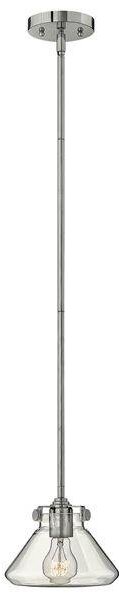 HK/CONGRESP/A CM Congress 1 Light Chrome Clear Conical Glass Ceiling Pendant