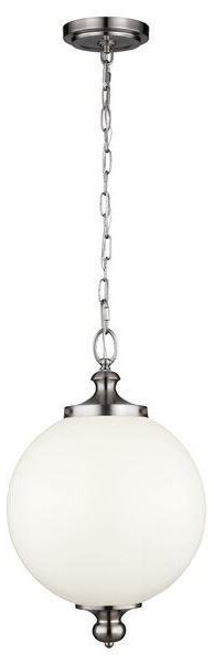 FE/PARKMAN PL BS Parkman 1 Light Brushed Steel Large Ceiling Pendant