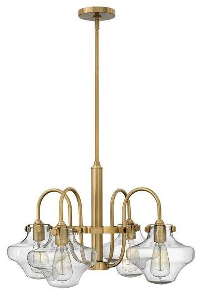 HK/CONGRES4/B BC Congress 4 Light Caramel Curved Glass Chandelier