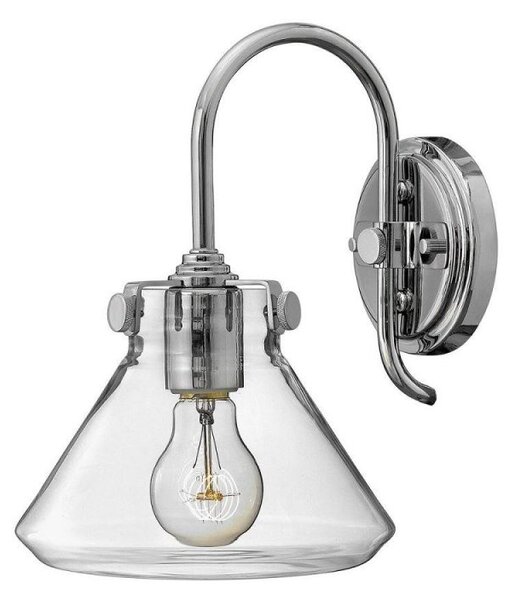 HK/CONGRES1/A CM Congress Chrome 1 Light Clear Glass Wall Light