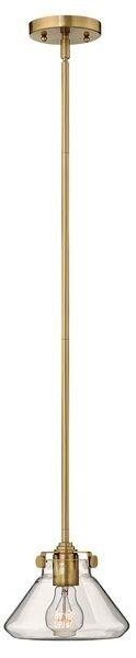 HK/CONGRESP/A BC Congress 1 Light Caramel Clear Conical Mini Pendant