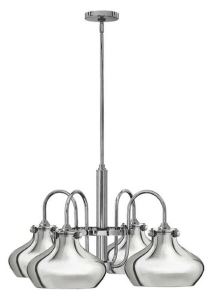 HK/CONGRES4/C CM Congress 4 Light Chrome Metal Shade Chandelier