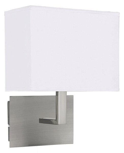 Searchlight 5519SS Satin Silver Wall Light with Fabric Shade