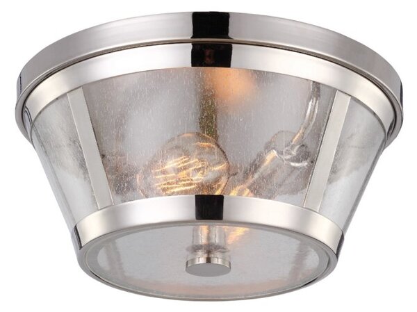 FE-HARROW-F Harrow 2 Light Polished Nickel Flush Mount Ceiling Light