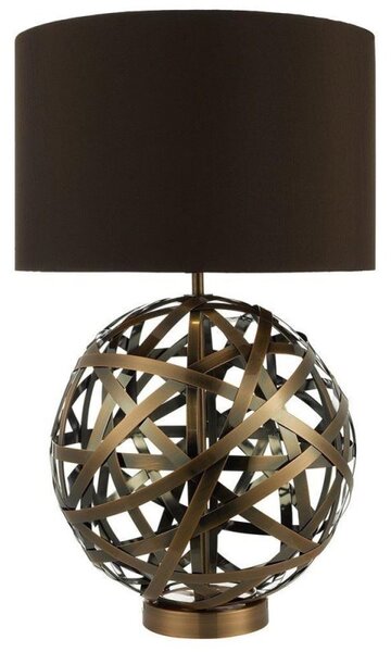 Dar VOY4264 Voyage Table Lamp With Brown Faux Silk Shade