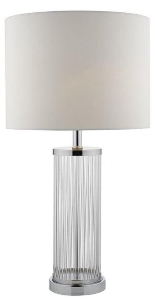 Dar OLA4350/X Olalla Table Lamp With Ivory Faux Silk Shade