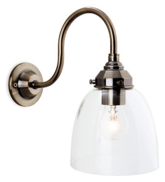 Firstlight 5935AB Victoria 1 Light Wall Light With Dome Shaped Clear Glass Shade