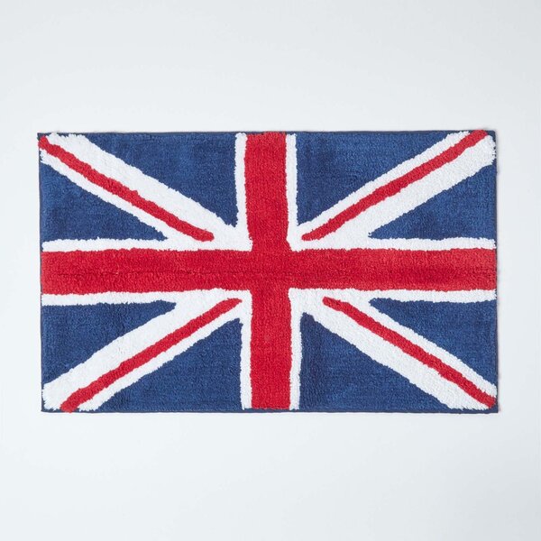 Homescapes Cotton Union Jack Tufted Bath Mat