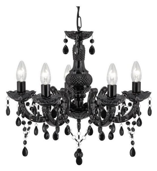 Searchlight 1455-5BK Black Marie Therese Chandelier