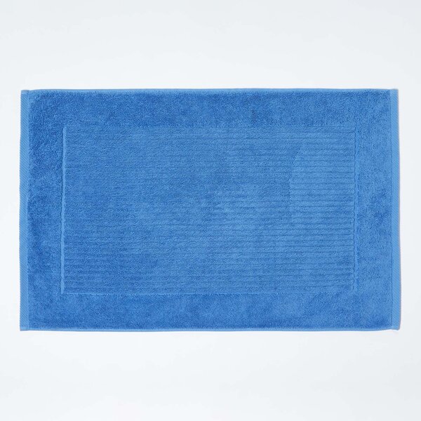 Homescapes Imperial Plain Bath Mat Cobalt Blue