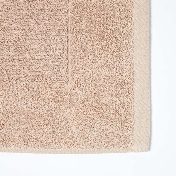 Homescapes Imperial Plain Bath Mat Stone Beige