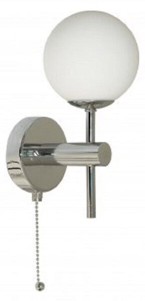 Searchlight 4337-1-LED 1 Light Wall Light With Opal Glass Shade In Chrome