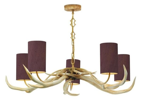 David Hunt Lighting ANT0500 Antler 5 Light Pendant Ceiling Light With Choice Of Bleached Shades