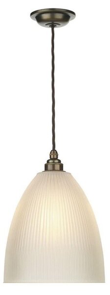 David Hunt Lighting DUX0175 Duxford 1 Light Pendant Light In Antique Brass With Satin Glass