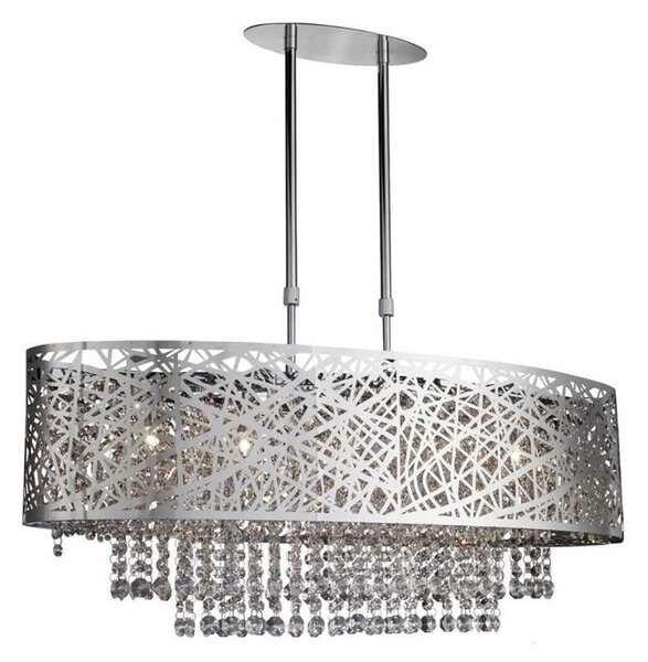 Searchlight 3055-5CC Mica Chrome and Crystal Ceiling Pendant Light