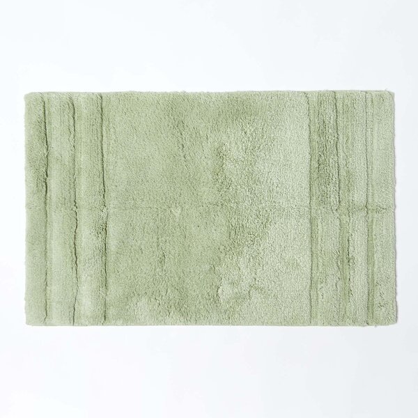 Homescapes Spa Supreme Luxury Sage Green Bath and Pedestal Mat