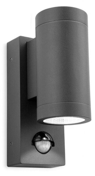 Firstlight 5940GP Shelby LED 2 Light Wall Light With PIR In Graphite Aluminium