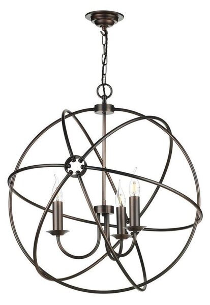 David Hunt Lighting ORB0364 Orb 3 Light Pendant Light In Antique Copper Effect, Fitting Only