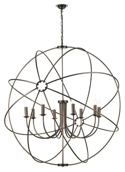 David Hunt Lighting ORB0864 Orb 8 Light Pendant Light In Antique Copper Effect, Fitting Only