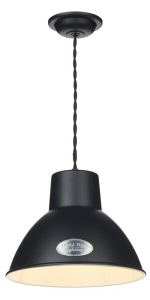 David Hunt Lighting UTI0199 Utility Small Pendant Ceiling Light In Matt Black