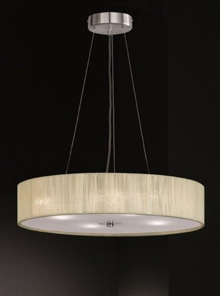 F2342/4 Wish 4 Light Ceiling Pendant With Cream Thread Shade And Glass Diffuser