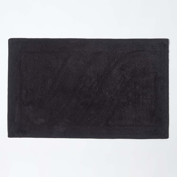 Homescapes Luxury Two Piece Bath Mat Set Black