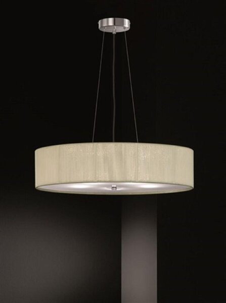 F2342/5 Wish 5 Light Ceiling Pendant With Cream Thread Shade And Glass Diffuser