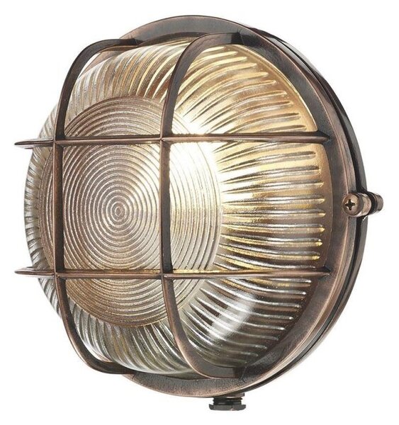 David Hunt Lighting ADM5064 Admiral 1 Light Round Wall Light In Antique Copper