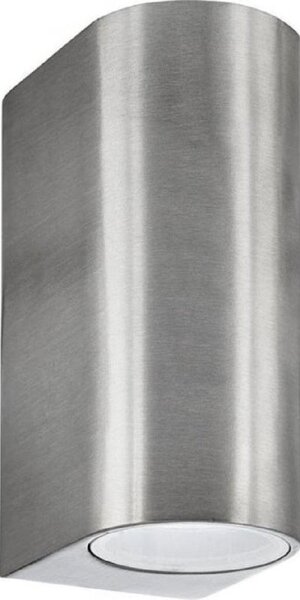 Searchlight 8008-2SS-LED Outdoor 2 Light Wall Light With Fixed Glass Lens In Stainless Steel