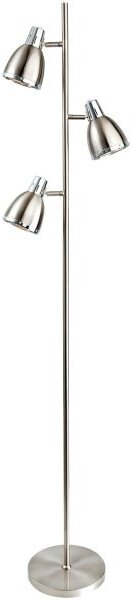 Firstlight 3468BS Vogue 3 Light Floor Lamp In Brushed Steel With Chrome