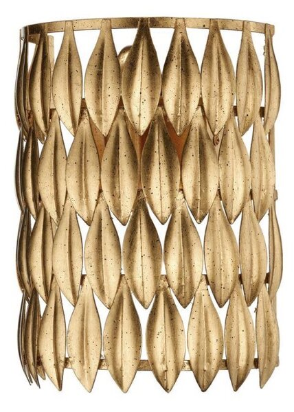 Dar VOL0735 Volcano 1 Light Gold Leaf Design Wall Light