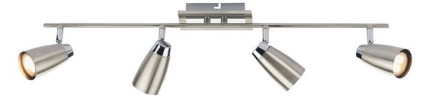 Dar LOF8446 Loft Mixed Chrome Finish 4 Light Bar Ceiling Spotlight