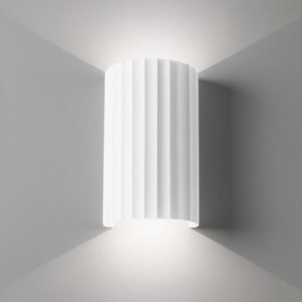 Astro 1335001 Kymi 220 Ribbed GU10 Half Moon Wall Light in Plaster Finish