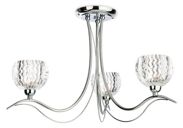 Firstlight 8619CH Blanche 3 Light Semi Flush Ceiling Light in Polished Chrome Finish