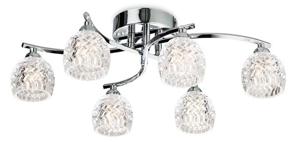 Firstlight 8615CH Maple 6 Light Polished Chrome Flush Ceiling Light
